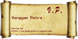 Vargyas Petra névjegykártya